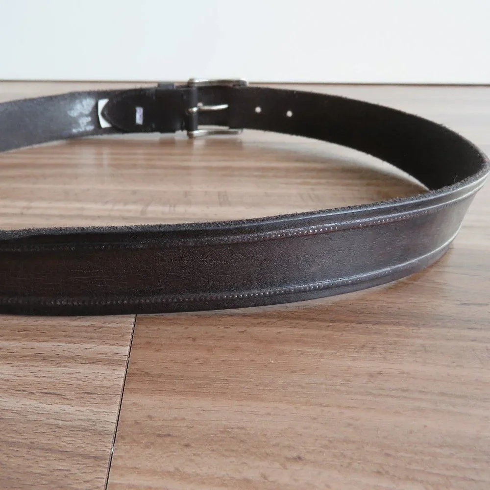 JOHN VARVATOS Men's Studded Brown Leather Belt - Size 34/85 - Picture 8 of 10